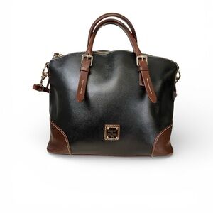Dooney & Bourke Domed Zip Satchel, black, brown
